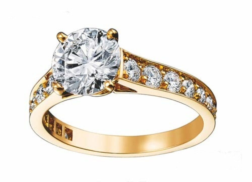 Cartier Solitaire 1895黄K金订婚钻戒