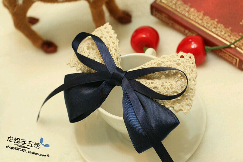 蝴蝶结头饰 蓝色系