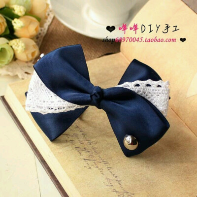 蝴蝶结头饰 蓝色系