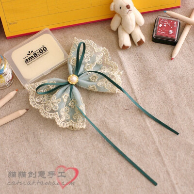 蝴蝶结头饰 蓝色系