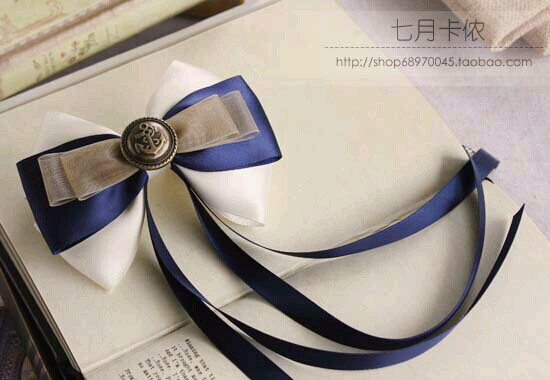 蝴蝶结头饰 蓝色系