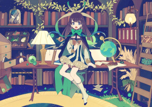 「二次元 少女」动漫 插画 原创 手绘 少女 Pixiv ポラリス [侵删]【id=42014466  畫師：ロウ】
