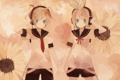 镜音连（Kagamine Len\鏡音レン），镜音铃（Kagamine Rin/鏡音 リン）