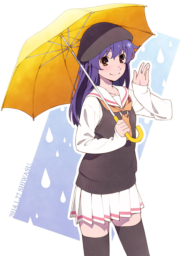 美雨 p站 二次元 插画 手绘 少女 伞 头像