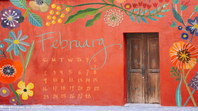 2014 February desktop calendar by Geninne Zlatkis