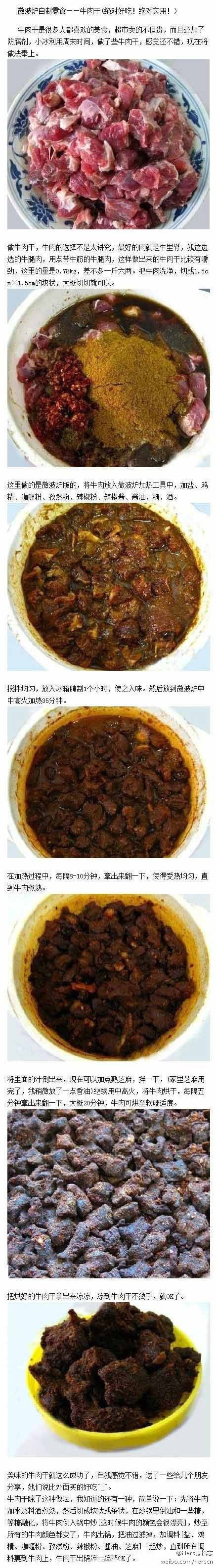 【微波炉自制零食——牛肉干】绝对好吃！绝对实用！