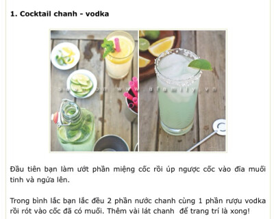 cooktail chanh vốt ka