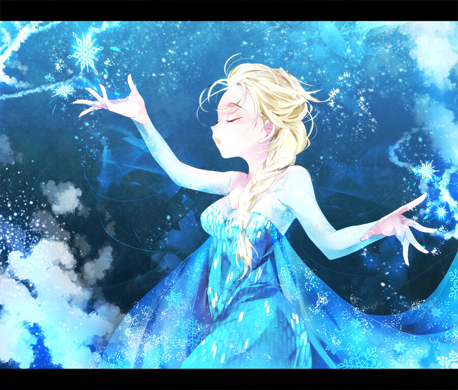 frozenp站二次元插画少女frozen冰雪奇缘elsa