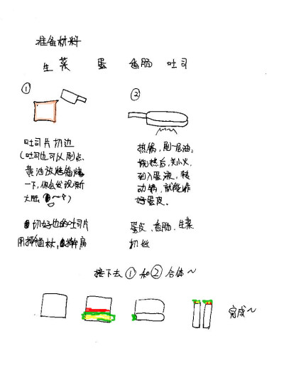 我当然不会告诉你们我还吃了小番茄和橙子。之所以没有拍照片是因为吃货一旦开吃，根本停不下来。切下来的土司边，我是煎了一下。个人觉得还是烤箱烤过更美味。