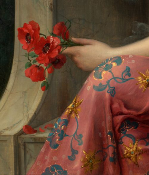 ➹Art Details➹Emile Vernon, Girl with a poppy, 1913