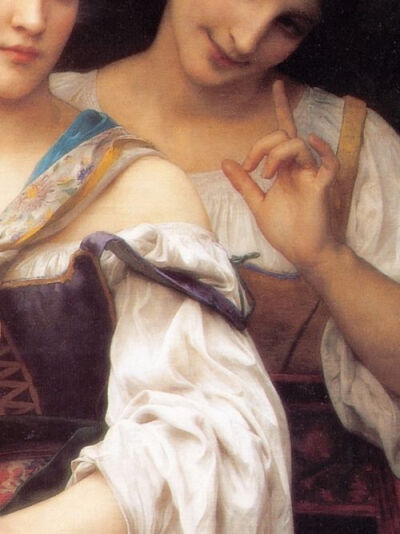 ➹Art Details➹The secret, Detail. (c.1876), by William-Adolphe Bouguereau