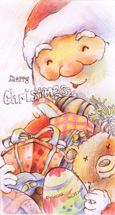 圣诞快乐♡ 插画壁纸..