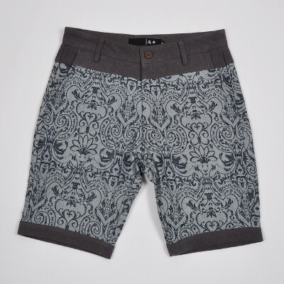 复古花纹短裤