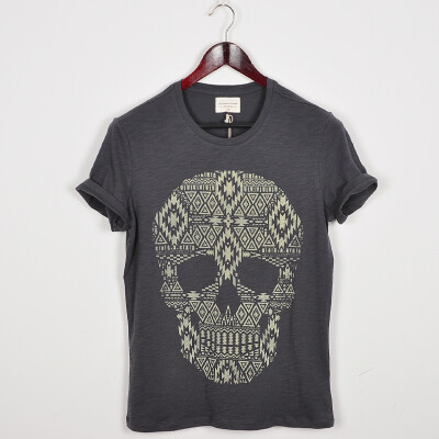 骷髅深灰短袖