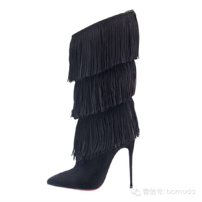 Christian Louboutin Tinafrange 12公分流苏款设计高跟靴