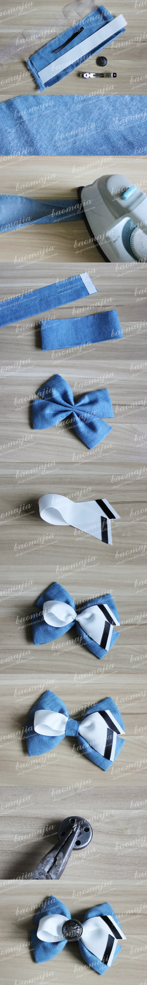 海军风 蝴蝶结 头饰