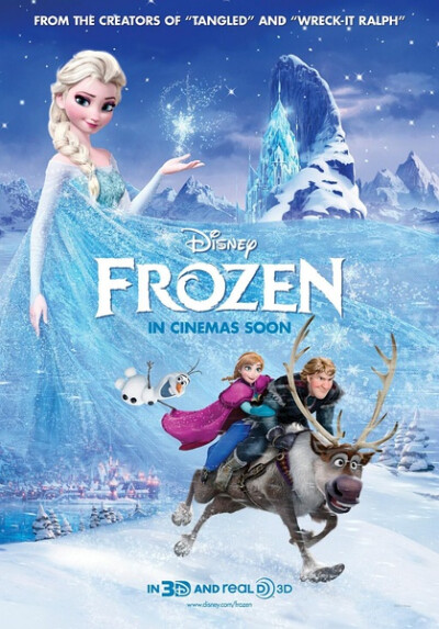 【冰雪奇缘 Frozen】歌超好听，雪超美，超喜欢Elsa自己建造的冰雪皇宫，喜欢雪人Olaf。不过，认真想了一下Olaf对Anna说真爱就是为了一个人奋不顾身忘了自我，突然觉得遇到这样的爱会是多么不易的事啊