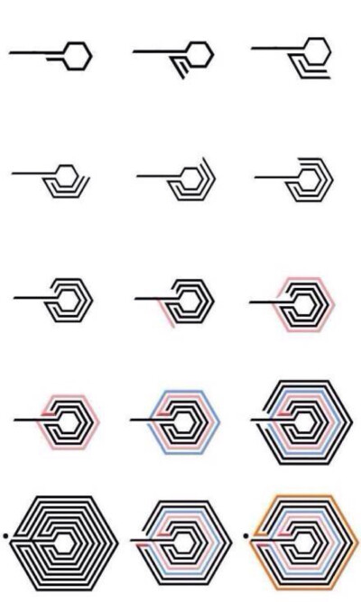 EXO 官方logo绘画教程 ʕ•͡౪•ʔ我选择放弃…