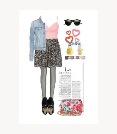 款式搭配 丨牛仔衣+碎花短裙