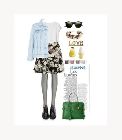 款式搭配 丨牛仔衣+碎花短裙