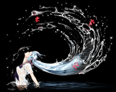 髪ワザ p站 二次元 插画 少女 手绘 初音未来 miku 瓶初音