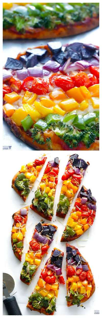 彩虹水果披萨~看起来很美味~