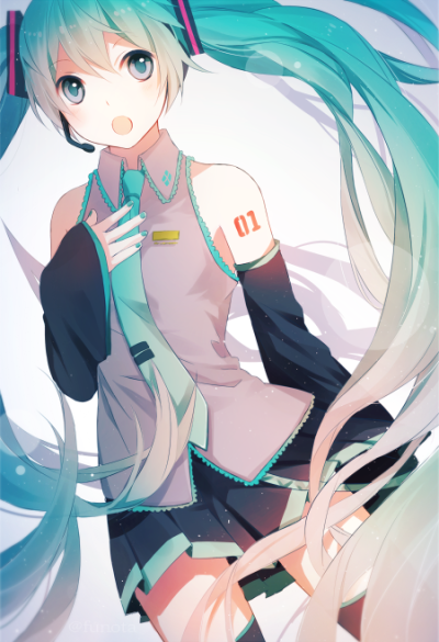 「二次元 少女」动漫 插画 原创 手绘 Pixiv 初音ミク[侵删]【id=38232641 畫師：ふのた】