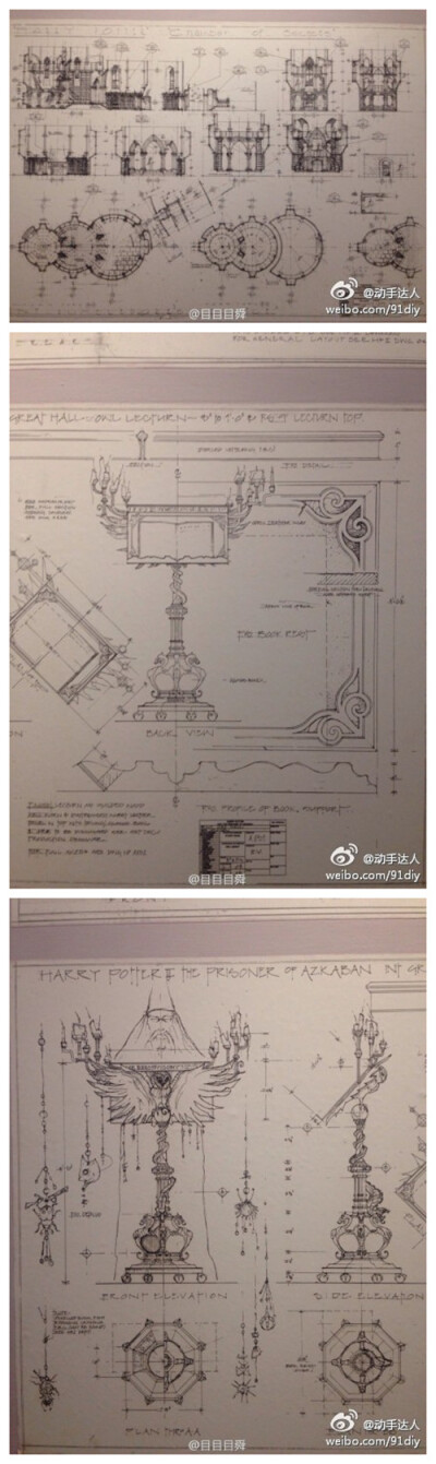 【哈利波特电影的设计手稿（3）】（转自：http://weibo.com/p/1005052061184527/weibo?from=page_100505_home&amp;amp;wvr=5.1&amp;amp;mod=weibomore#3699599849600111）