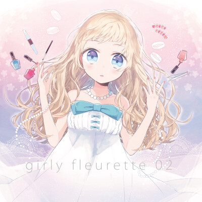 girly fleurette 02 p站 二次元 插画 少女 头像 手绘