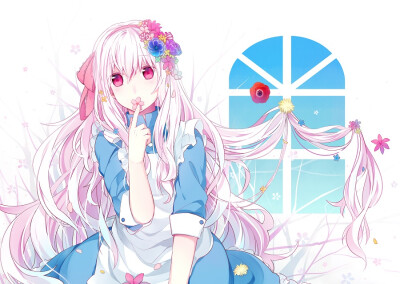 p站 二次元 插画 少女 头像 原创 春花 阳炎projectc 小樱茉莉 画师：月乃＠メ活誌2【想像15】 id=43020328