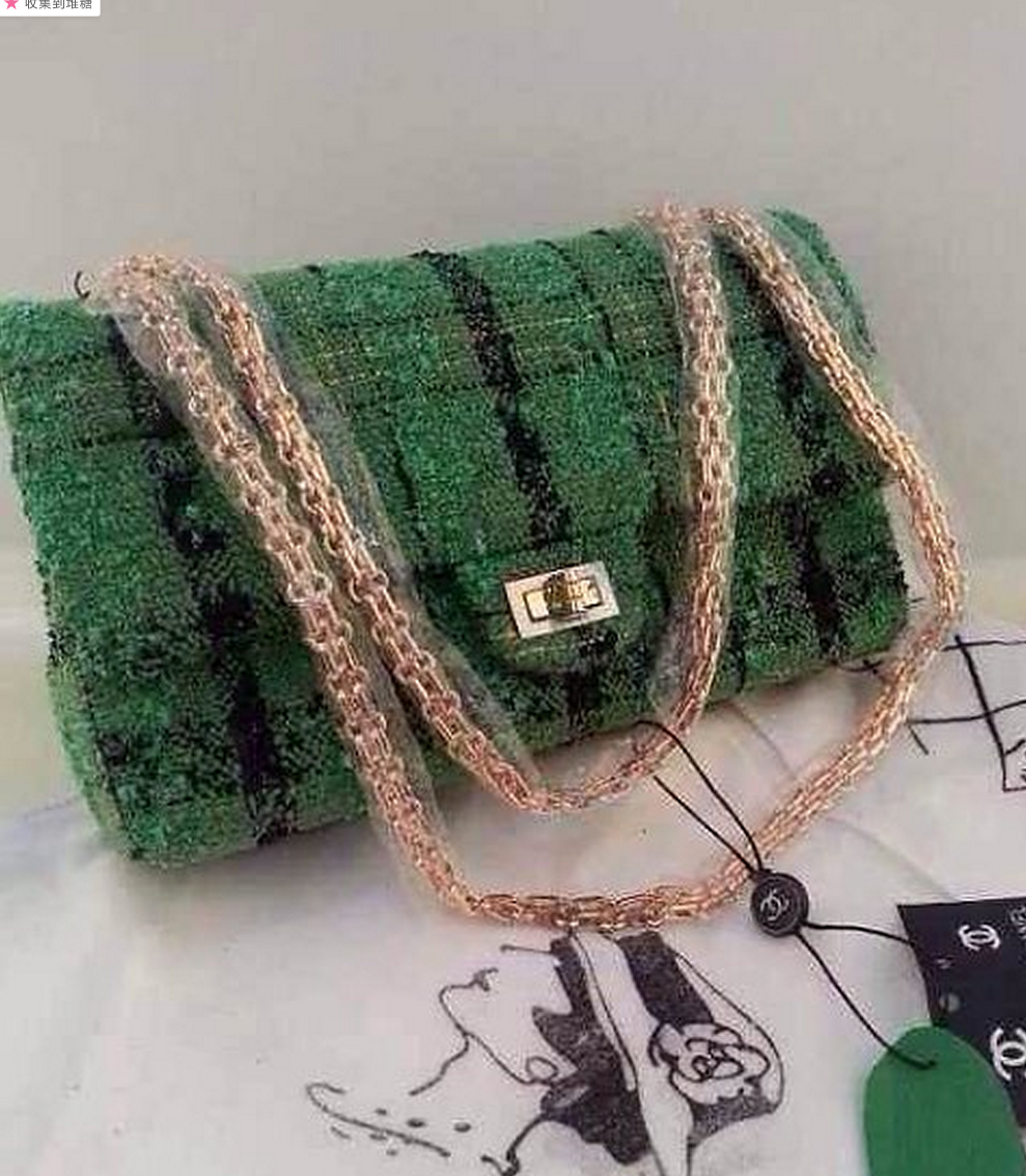 CHANEL 独家 丝绸布配羊皮 现货颜色 ：松石绿、桃红！ 两个尺寸