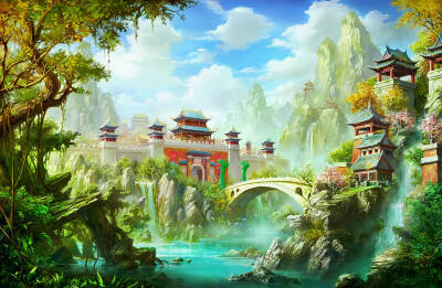 二次元 手绘 插画 游戏 壁纸 场景 风景