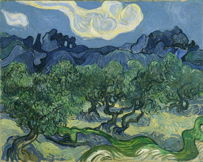 Olive Trees with the Alpilles in the Background-----vincent van gogh