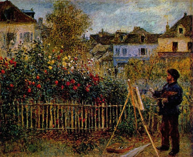 Claude Monet Painting in His Garden at Argenteuil, 1873, Wadsworth Atheneum, Hartford, Connecticut-----Renoir