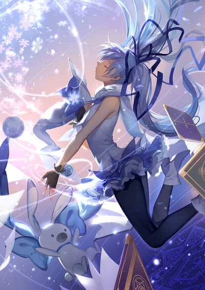 「二次元 少女」动漫 插画 原创 手绘 Pixiv Snow Miku 2014❉ [侵删]【id=43048528 畫師：ASK】