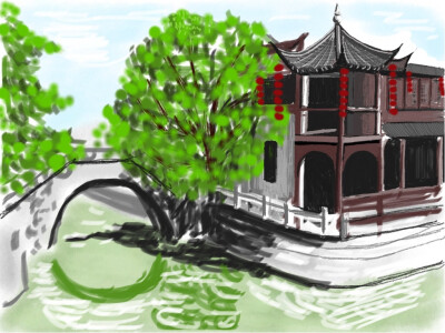 美景_风景_插画_手机壁纸_插图_桌面壁纸_手绘_意境