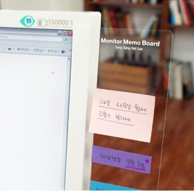 韩国进口文具sanasanawings显示器透明留言板便签板款