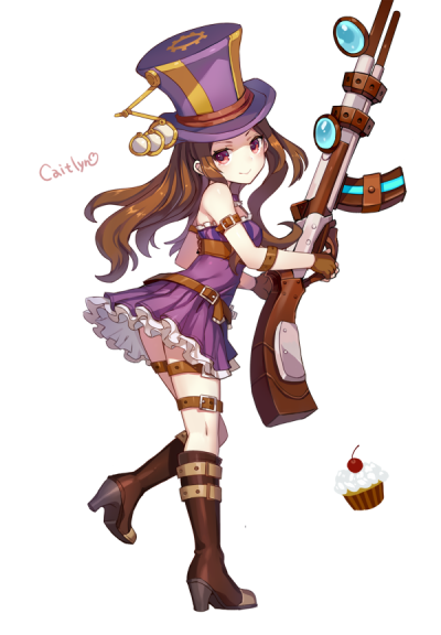 cait p站 二次元 插画 少女 头像 手绘 英雄联盟 lol 皮城女警 凯特琳