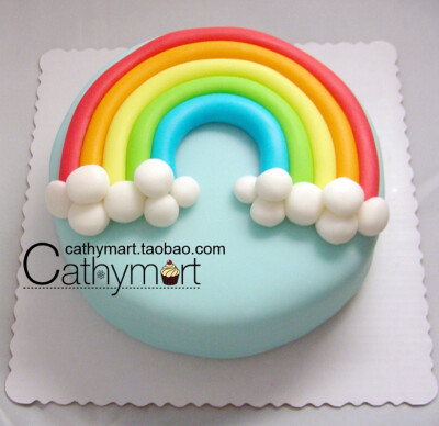 彩虹翻糖蛋糕