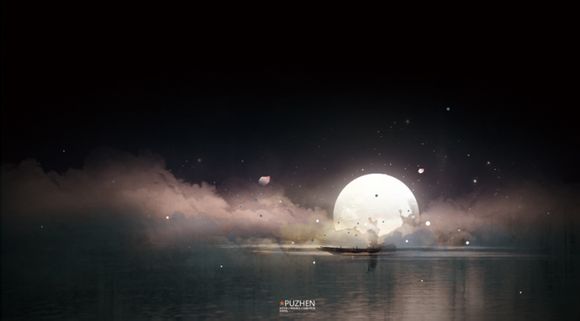 插画 明月 古风