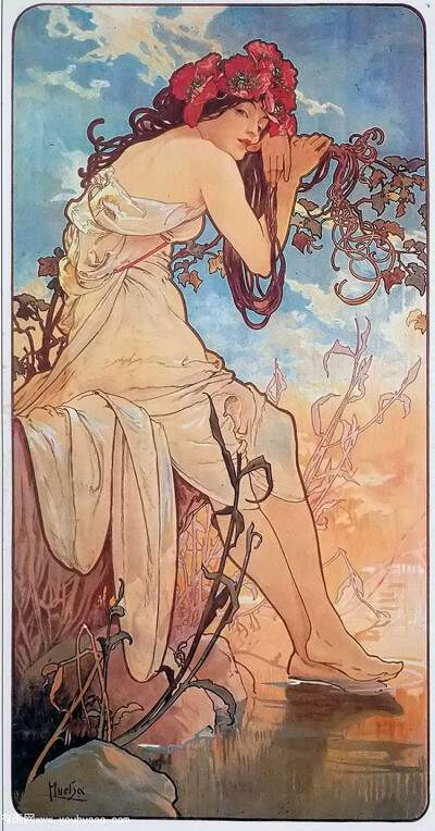 关于我喜欢的画家——阿尔方斯·穆夏(1860-1939)alphonse mucha 。波西米亚人，1860年出生于捷克共和国莫拉维亚, 希望能成为一个历史画家。如今已是捷克公认的国宝，其所创作的海报与饰板，更是现代印刷美术设计的典…