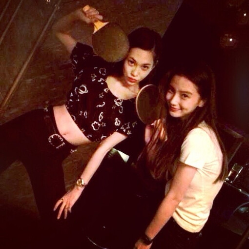 罕见照kiko水原希子和angelababy