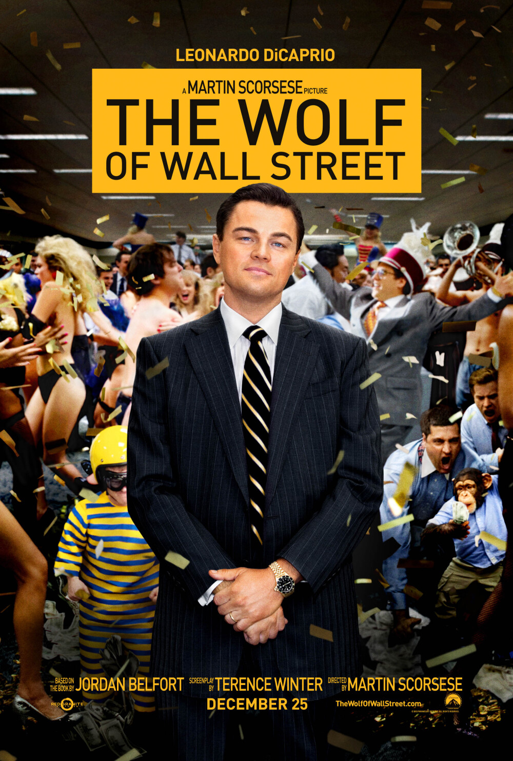 华尔街之狼 The Wolf of Wall Street 在危机四伏的投资界，掌管史崔顿·奥克蒙公司的乔丹·贝尔福特（莱昂纳多·迪卡普里奥 Leonardo DiCaprio 饰）生活侈靡、实力雄厚。1987年，22岁的乔丹进入罗斯柴尔德公司，从接线员做起，在高级经纪人马克（马修·麦康纳 Matthew McConaughey 饰）指点下，进入了股票经纪人充满毒品和欲望的世界，半年后因“黑色星期一”，乔丹转投靠贩卖“便士股票”的小公司，凭借巧舌如簧获得成功，与邻居唐尼（乔纳·希尔 Jonah Hill 饰）和一班朋友另立门户，游走在灰色地带获利颇丰，获称“华尔街之狼”，然而，FBI已经