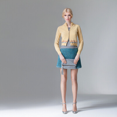 Mozart f/w 2014-15 黄色短外套加短裙