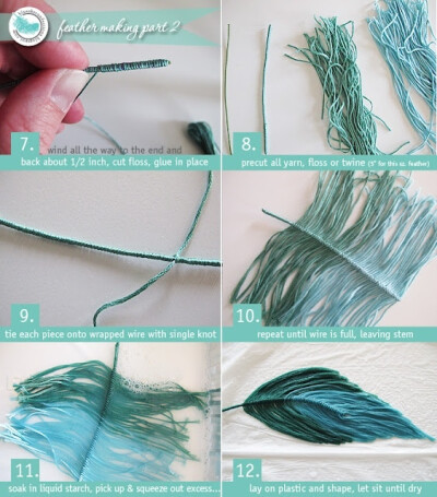 Hmmm......How to make feathers from embroidery floss, for the consciousnesses cosplayer.