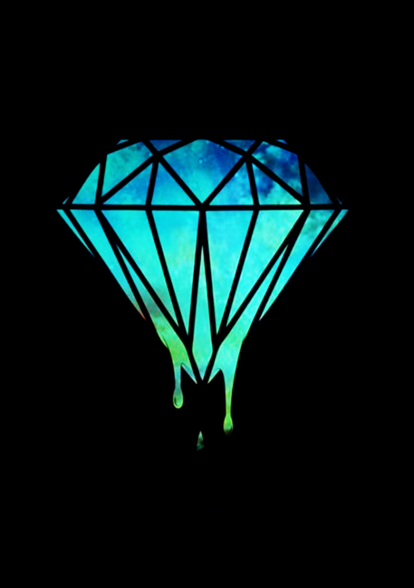 钻石发光。