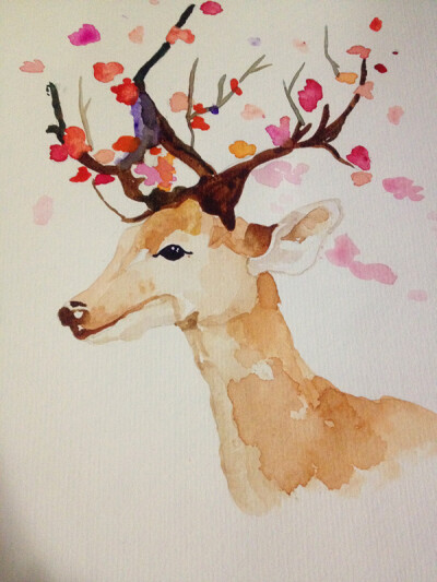 水彩 手绘 小清新 装饰画 店铺名：森绘 纯手绘生活馆