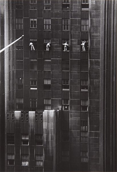 1958 - Inge Morath, Window Washers, 48th Street, New York..