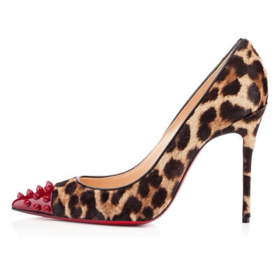 法国经典Christian Louboutin geo pump leopard红底高跟鞋