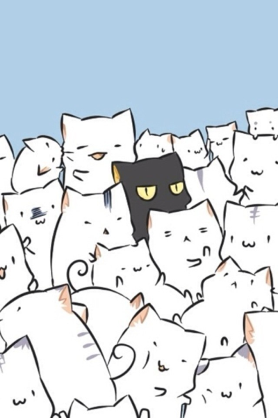 猫咪 白猫 黑猫 卡通 动漫 Iphone 壁纸